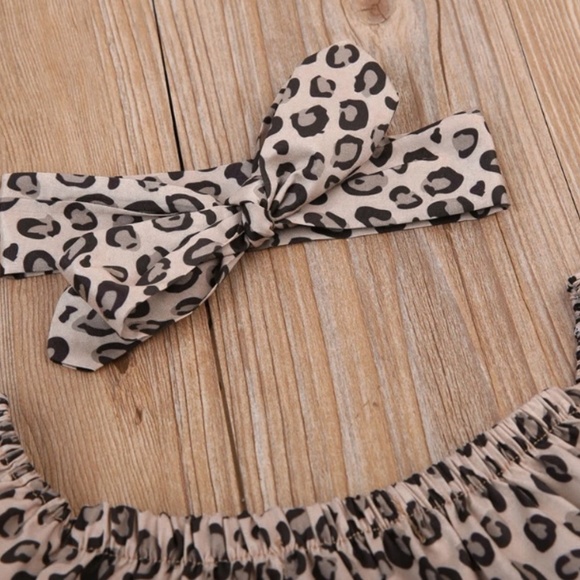 Leopard Print Off the Shoulder Top and Headband - Picture 4 of 5